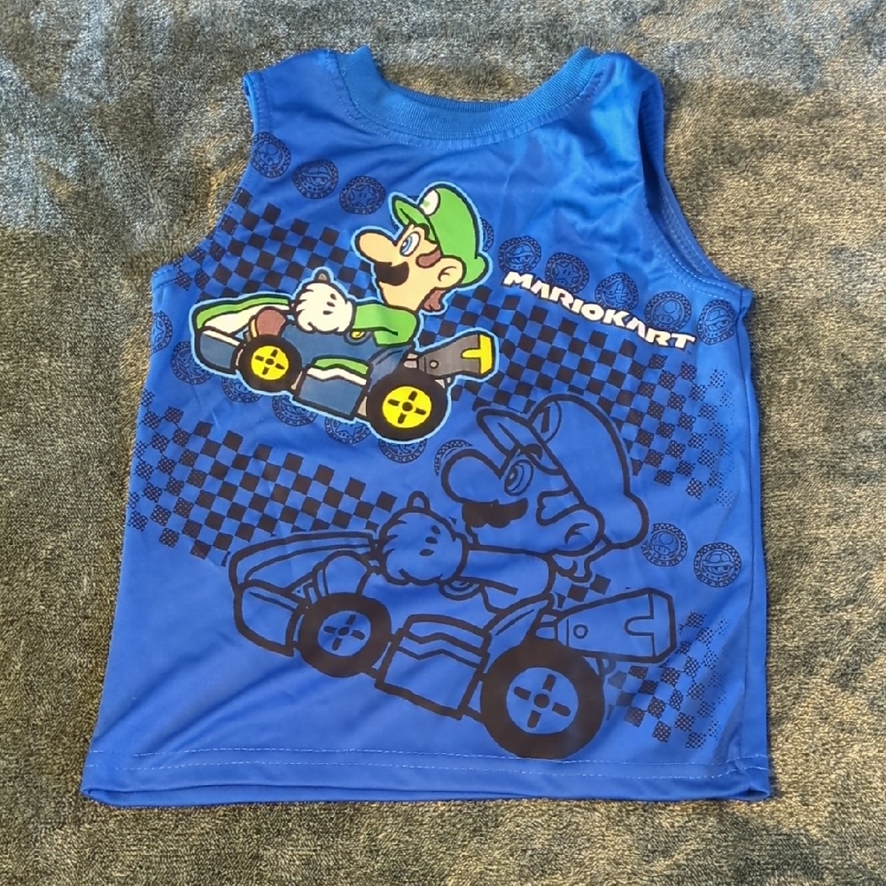 Mario Kart Blue Kids Tank Top